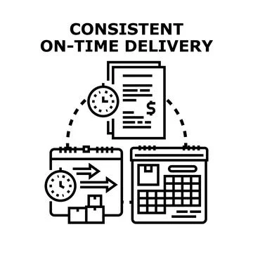 Consistent on time delivery service concept illustration イラスト素材