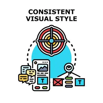 Consistent visual style in brand communication design Stock Illustration