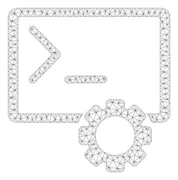 Console Administration Polygonal Frame Vector Mesh Illustration Stock Illustration