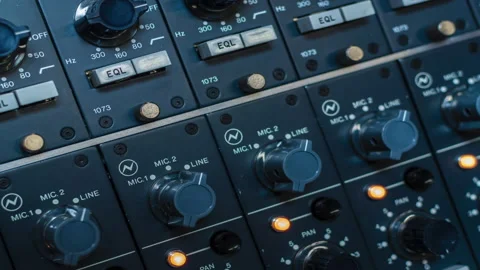 Console digital Controller for music studio, Dj equipment, light buttons Stock Footage 156367020