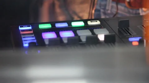 The console of the DJ full of illuminated keys Stock Footage 59742065