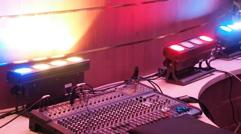 Console dj mixer lights disco Stock Footage 66956784