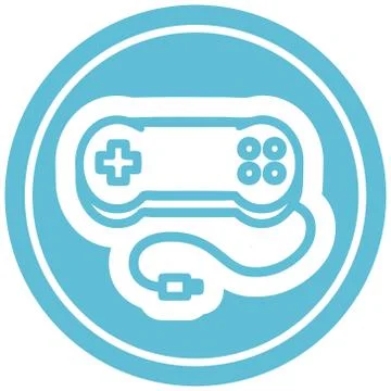 Console game controller circular icon Stock Illustration