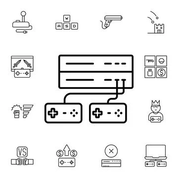 Console, game, game controller flat vector icon in esport pack Stock Illustration