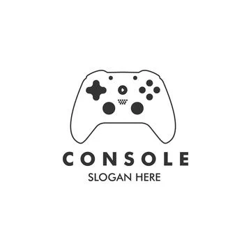 Console game logo line art illustration vector template design Stock Illustration