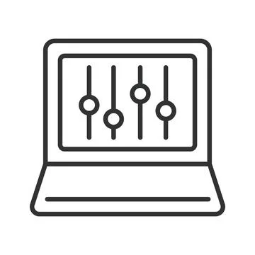 Console icon in line design. Console, terminal, command, prompt, coding, script Stock Illustration
