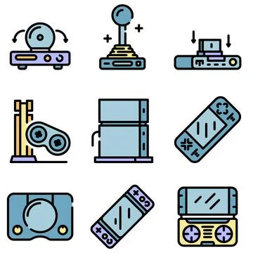 Console icons vector flat Illustrazione stock