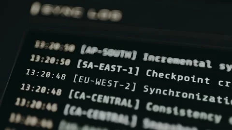 Console log output from a Cloud Database Stockbeeldmateriaal 332462282