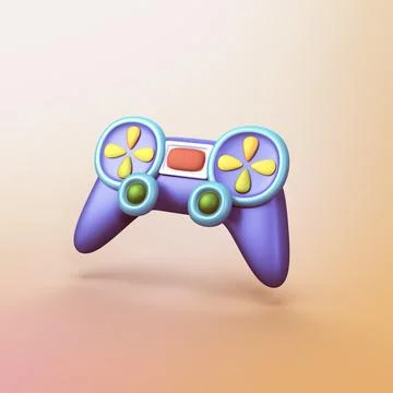 Console play gamepad - stylized 3d CGI icon object Stock Illustration