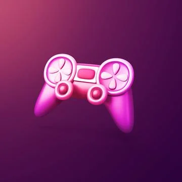 Console play gamepad - stylized 3d CGI icon object, Not gen Ai Stock Illustration