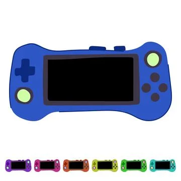 Console portable gaming device vector cartoon graphic Stock Illustration