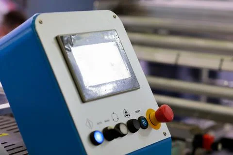 Console with touch screen control panel Stock Photos