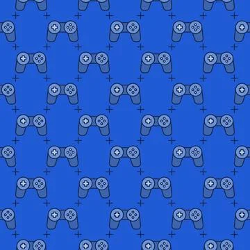 Console Video Game Controller vector Wireless Gamepad colored seamless patter Stock Illustration