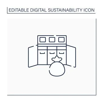 Console waste line icon Stock Illustration