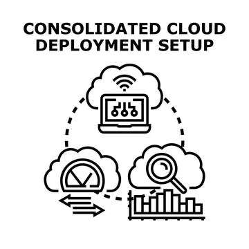 Consolidated cloud deployment setup for data management 库存插图