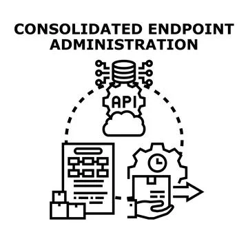 Consolidated endpoint administration managing network processes securely イラスト素材