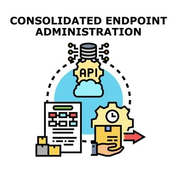 Consolidated endpoint administration managing network processes securely Stock Illustration