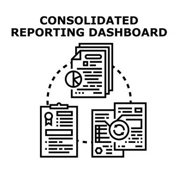 Consolidated reporting dashboard displaying business data analytics イラスト素材