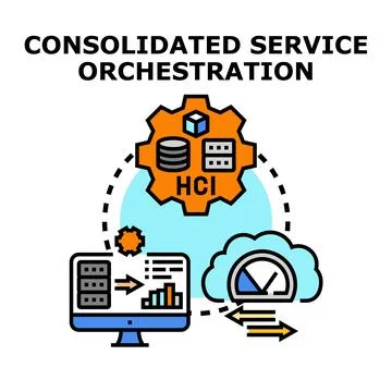 Consolidated service orchestration for modern data infrastructure Stock Illustration