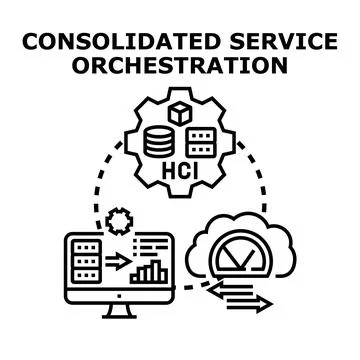 Consolidated service orchestration for modern data infrastructure Stock Illustration
