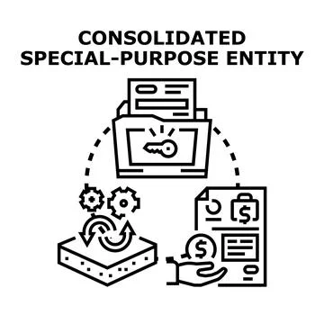 Consolidated special purpose entity vector business concept Stock Illustration