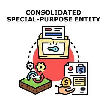 Consolidated special purpose entity vector business concept Stock Illustration
