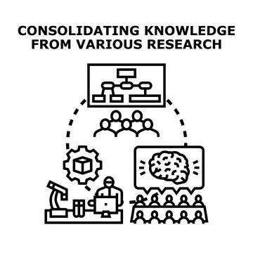 Consolidating knowledge from various research vector concept イラスト素材