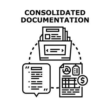 Consolidating various documents for organized information management Stock Illustration