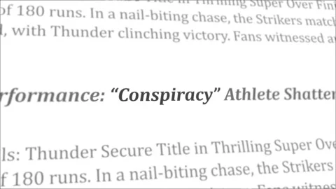 Conspiracy news headline in different articles Stock Footage 246410119