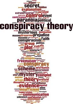 Conspiracy theory word cloud Stockillustratie