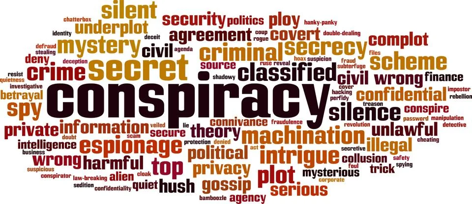 Conspiracy word cloud Stock Illustration