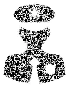 Constable Fractal Collage of Itself Items Illustrazione stock