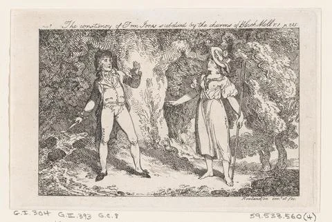 The constancy of Tom Jones subdued by the charms of Black Moll, from "The H.. Stock Illustration