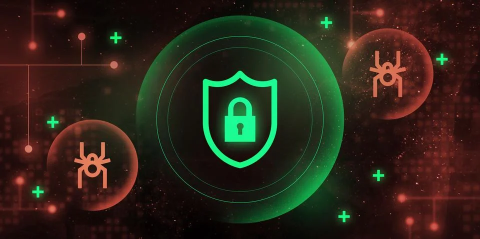 Constant attacks by hostile software. A protective barrier that protects pe.. Stock Photos