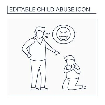 Constant belittling line icon Stock Illustration