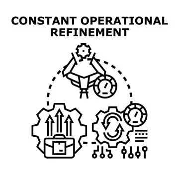 Constant operational refinement process improving business strategy Stock Illustration