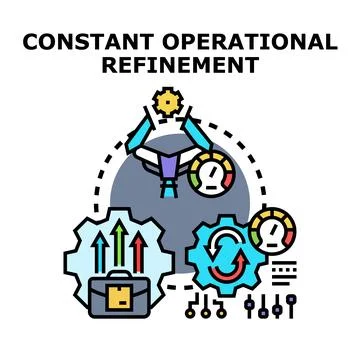 Constant operational refinement process improving business strategy 스톡 일러스트