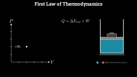 The Constant-Pressure Path (Energy transferred by Heat) Stock Footage 336463998