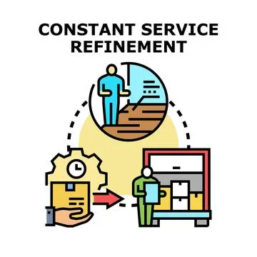 Constant service refinement concept developing improvement process Stock Illustration
