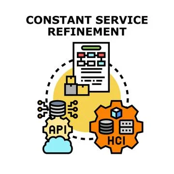 Constant service refinement process with api and hci Stockillustratie