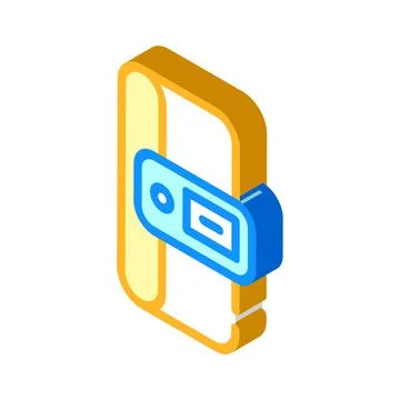 Constant temperature control sensor isometric icon vector illustration Stock Illustration