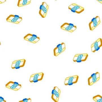 Constant temperature control sensor isometric icon seamless pattern Stock Illustration