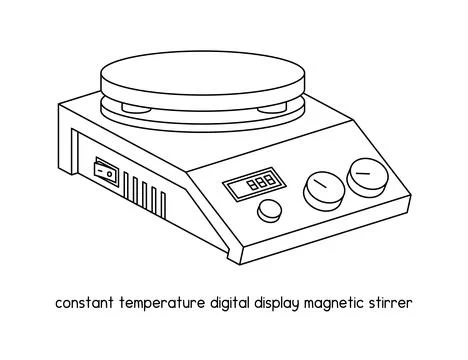 Constant temperature digital display magnetic stirrer diagram for experiment set Stock Illustration