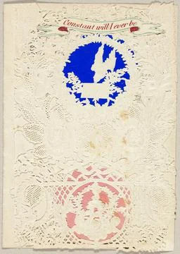 Constant Will I Ever Be (valentine) 1860 1864 England. Collaged elements o... Stock Photos