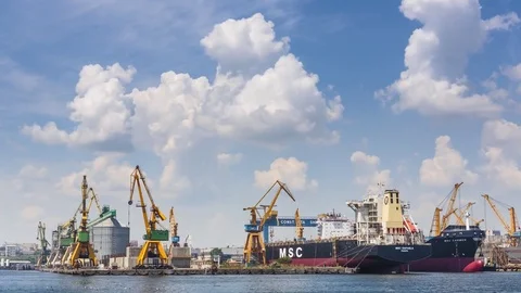 Constanta seaport time lapse Stock Footage 72162740
