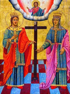 Constantine and helena (icon) Stock Illustration