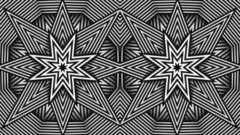 Constantly changing animation with twin geometric patterns Video stock 182859762