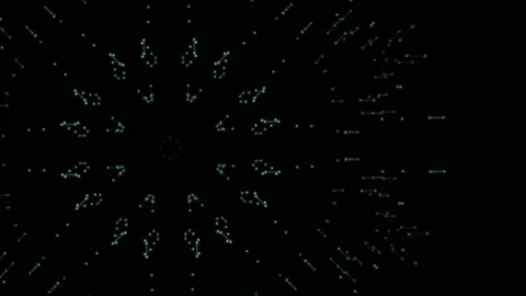 Constellation of blue moving lights on the black background. Stock Footage 131181858