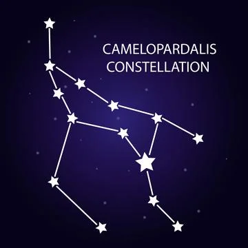 The constellation Camelopardalis with bright stars. Vector illustration. Stock Illustration