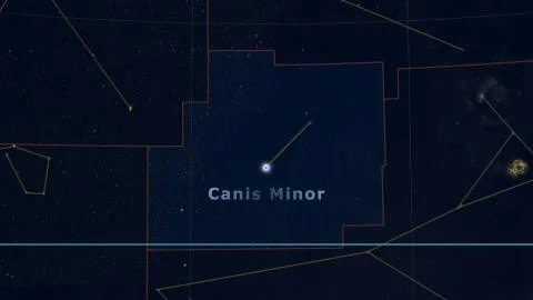 Constellation of Canis Minor outlined. Imagery Stock Illustration